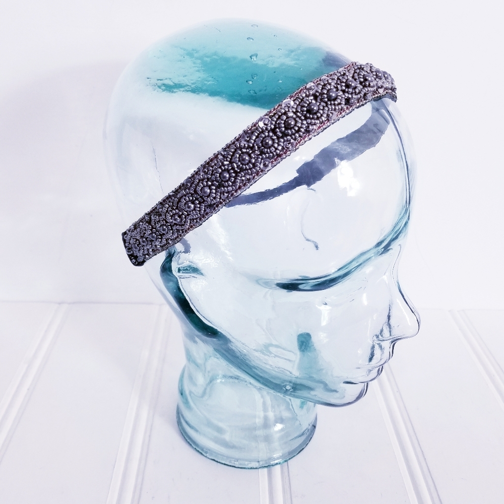 Beaded Sequin Headband Elastic Bling Hair Band Sparkly Statement